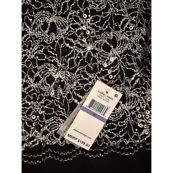 Alex Evenings Lace and Chiffon Gown with Scalloped Hem Detail Size 18 - Picture 11 of 12